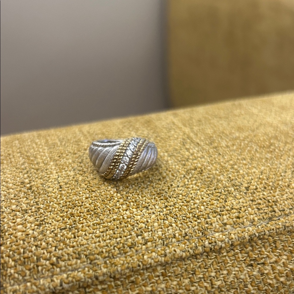 Silver and 14 KT Gold Judith Ripka ring